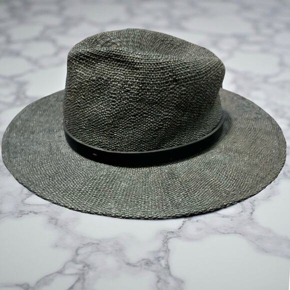 TALIA ALLSAINTS FEDORA HAT black tweed western belt soft flexible straw $99 main image 9